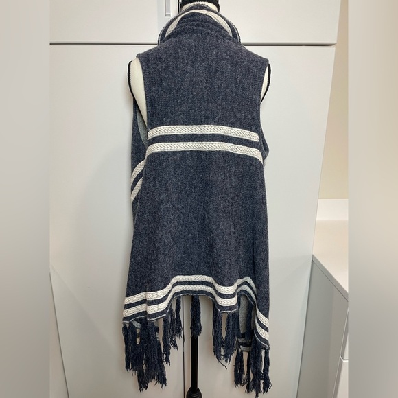 Anthropology Paper Crane Ethereal Wrap Vest Sleeveless Blue Taupe Reversible - Picture 5 of 8